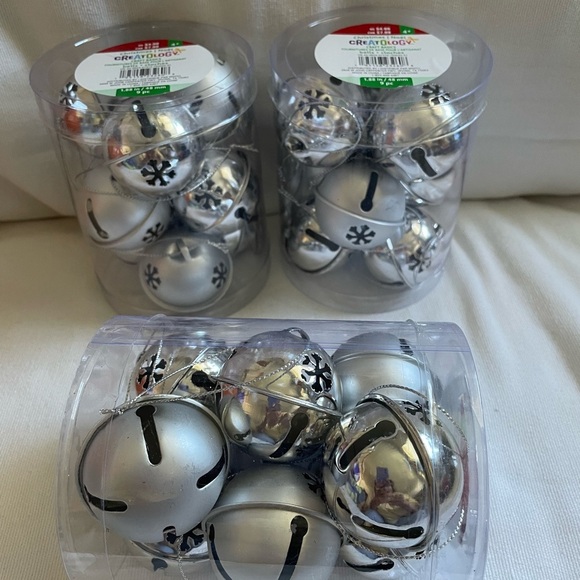 Creatology Large Silver Christmas Bells Lot of 3 NIB - Picture 4 of 4